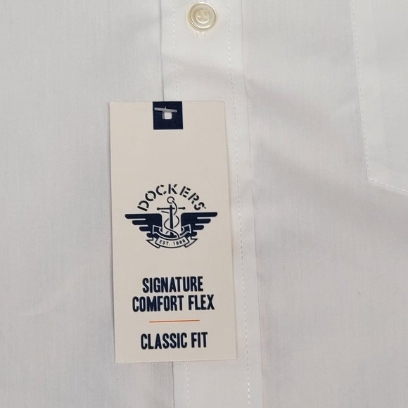 Dockers Signature Dress Shirt Size L White - Picture 4 of 9